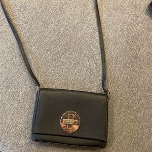 Kate spade black crossbody bag with gold hardware